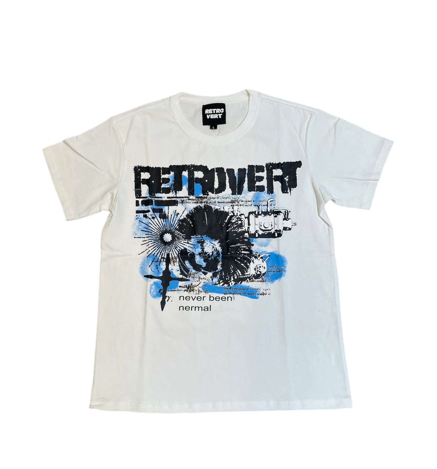 Retrovert Tee "Punk" White/Blue