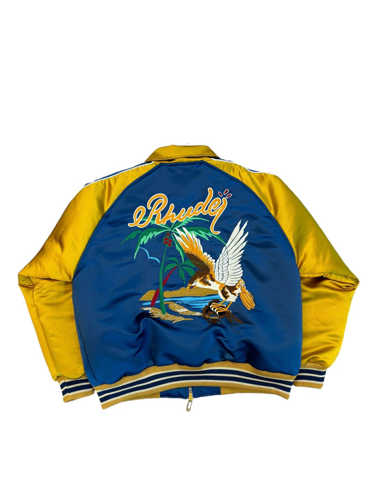 Rhude Palm Eagle Varsity Jacket "Blue/Gold"