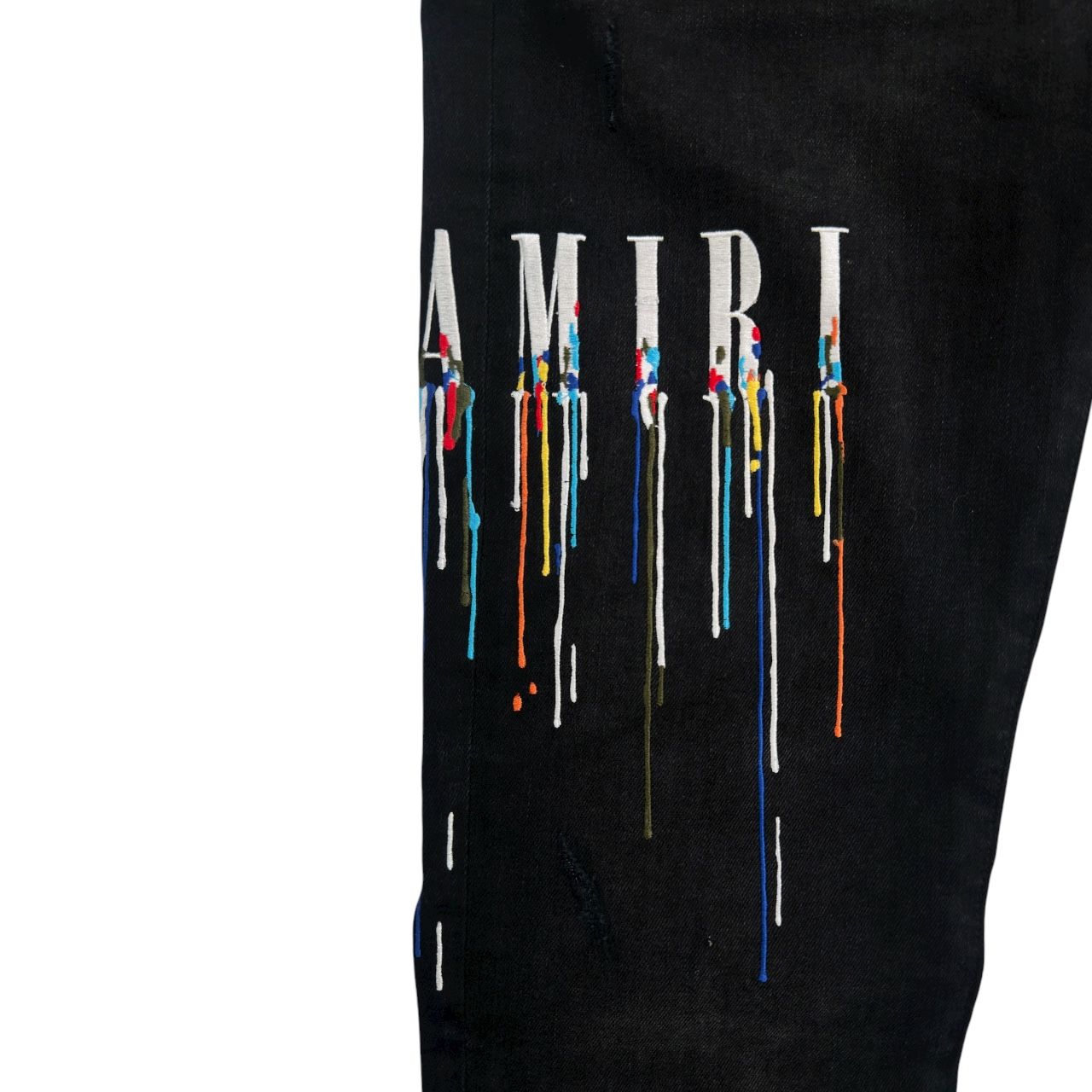 Amiri Paint Drip Logo Jeans &quot;Black&quot; - Lightly Worn