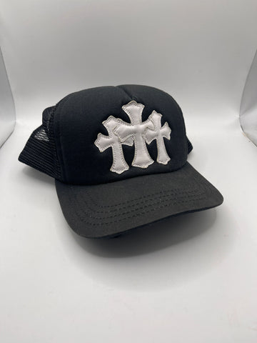 Chrome Hearts Triple Leather Cross Hat "Black"