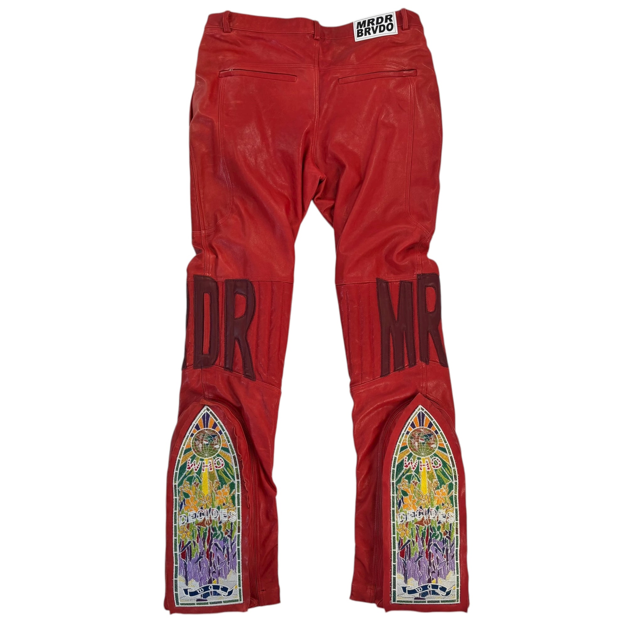 Who Decides War Leather Flared Jeans &quot;Red&quot;