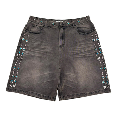 Vale Bedazzled Denim Shorts Black