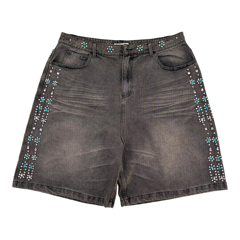 Vale Bedazzled Denim Shorts Black