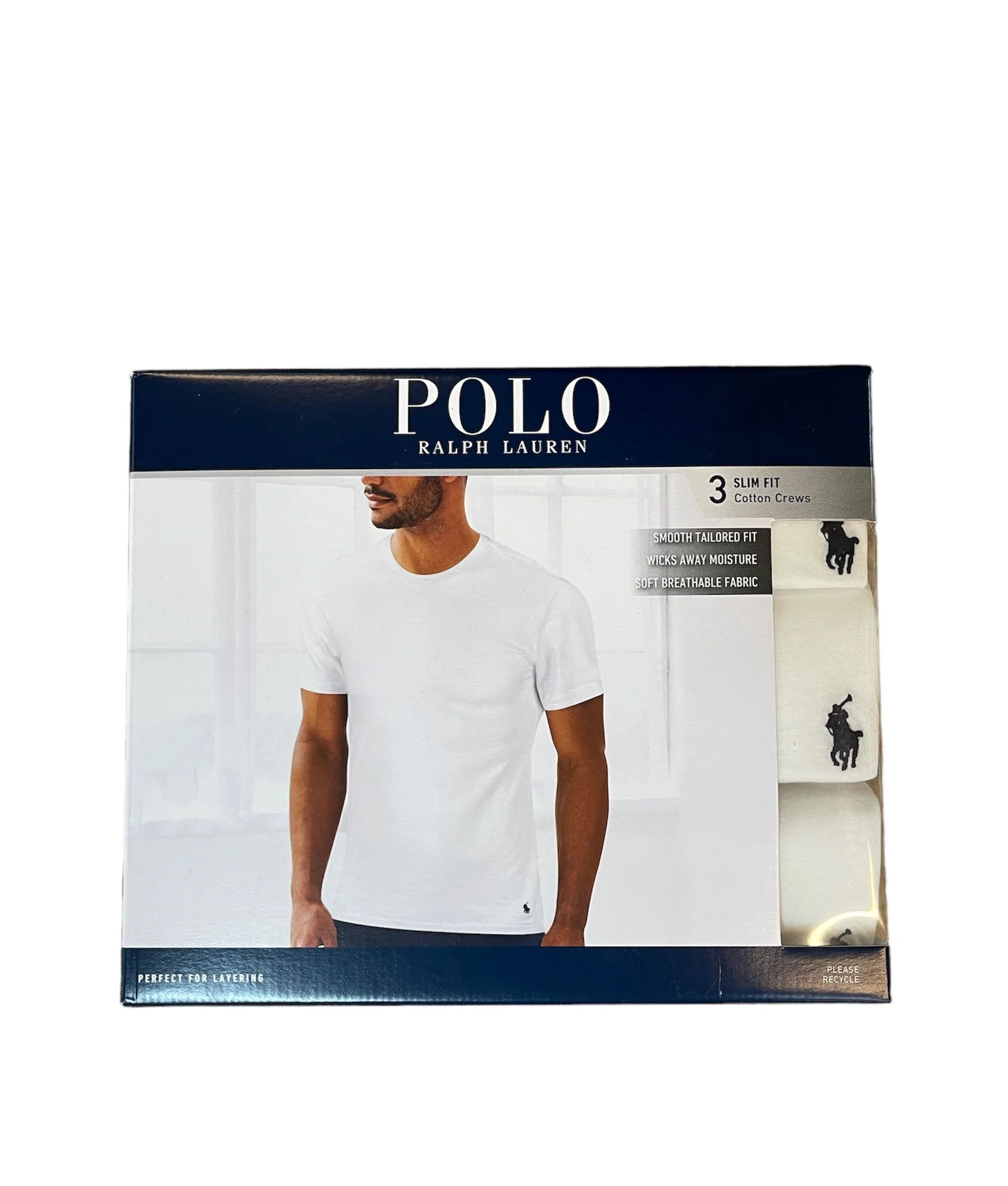 Polo Slim Fit Cotton Crew Tee's "White"