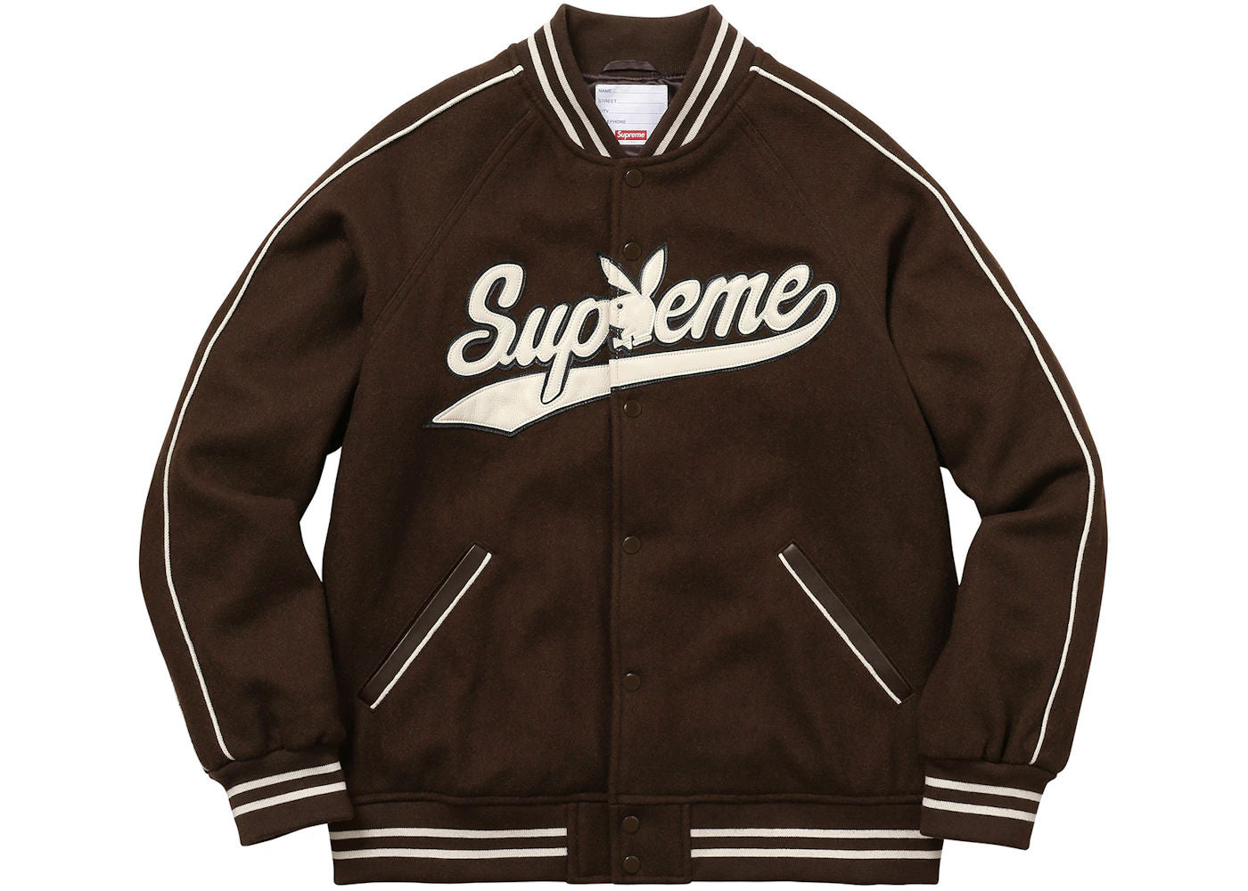 Supreme Playboy Wool Varsity Jacket Brown - Lightly Worn