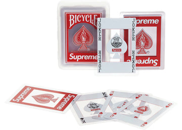 Supreme Bicycle Clear Playing Cards Red