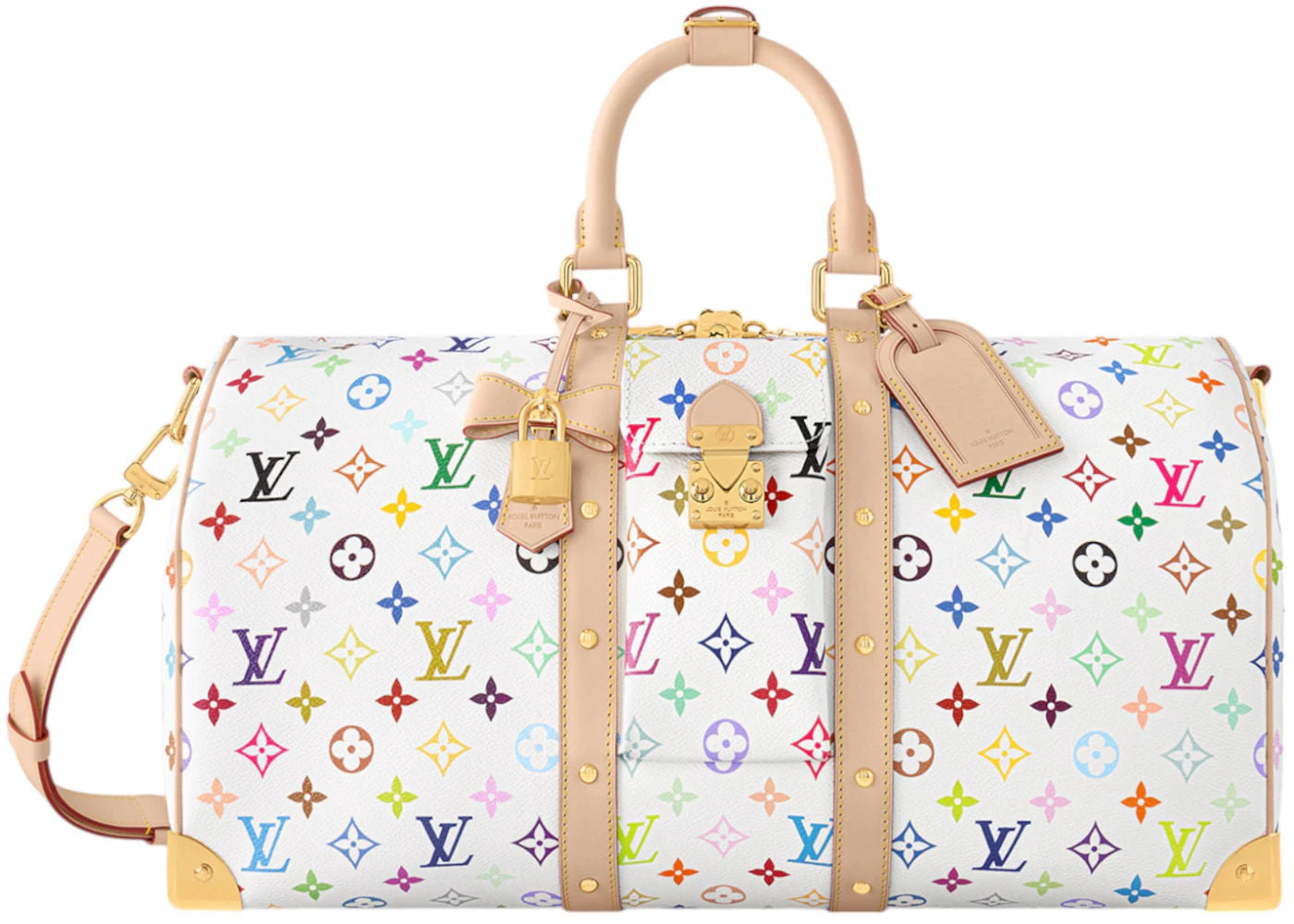 Louis Vuitton x Takashi Murakami Keepall Bandouliere 45 White Multicolored