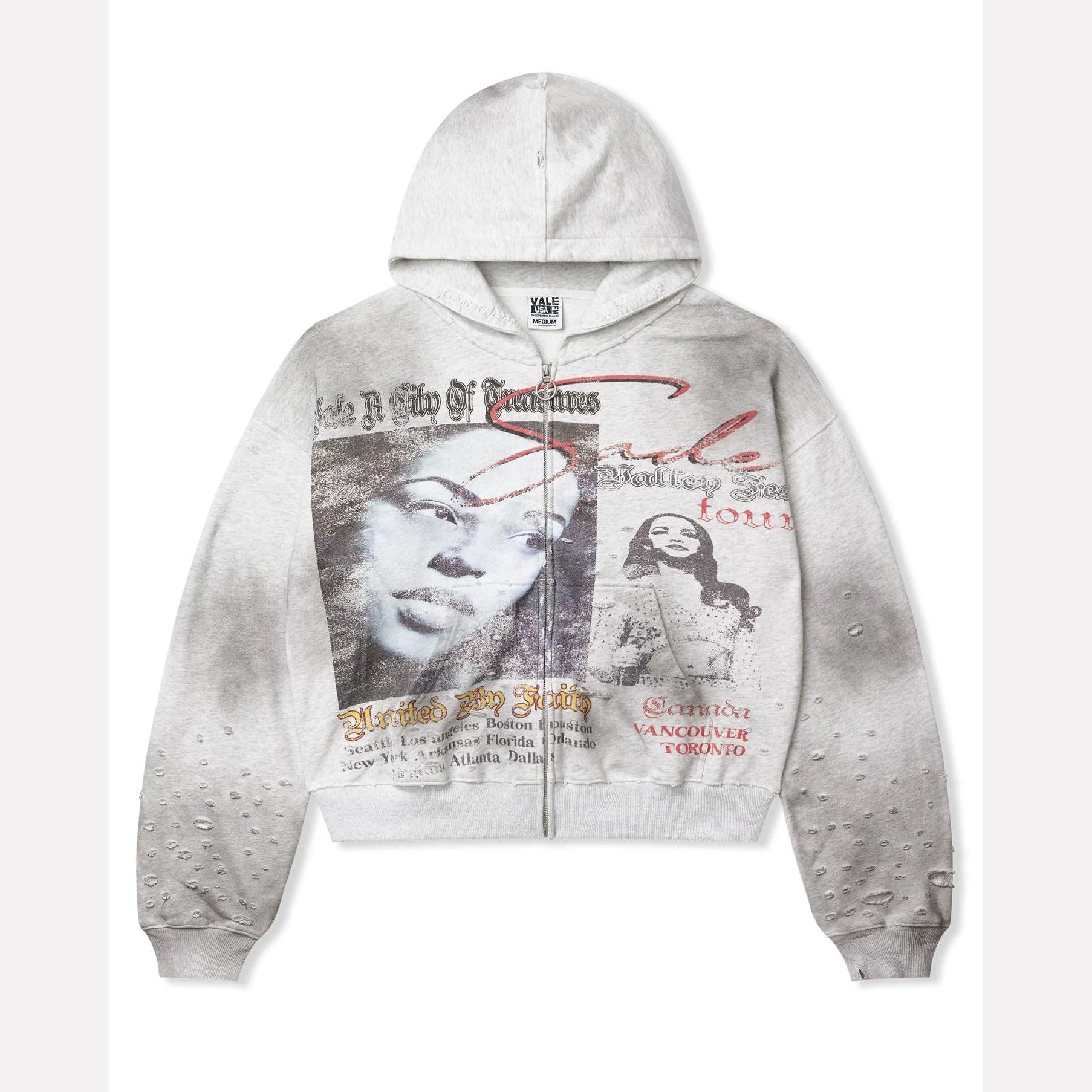 Vale Valley Fest Zip Up Hoodie Grey