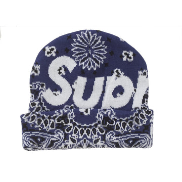 Supreme Bandana Big Logo Beanie Blue