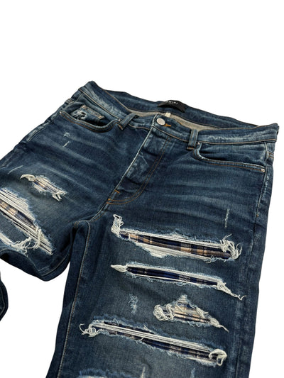 Amiri Mx1 Blue Flannel Ribbed - Lightly Worn