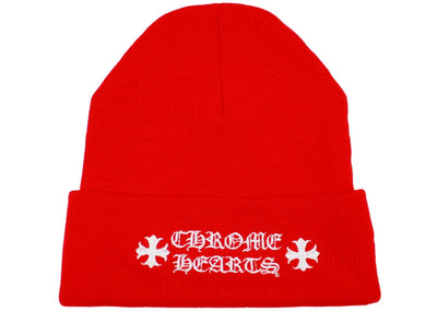 Chrome Hearts Logo Beanie Red - Lightly Worn