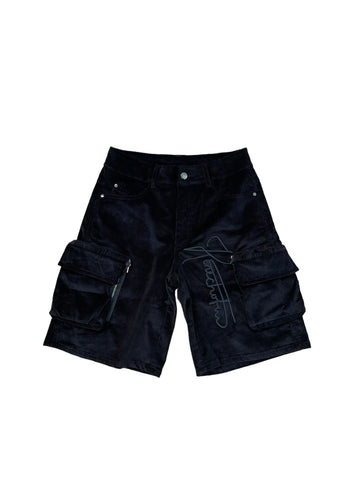 Mihora Corduroy Cargo Shorts "Black"