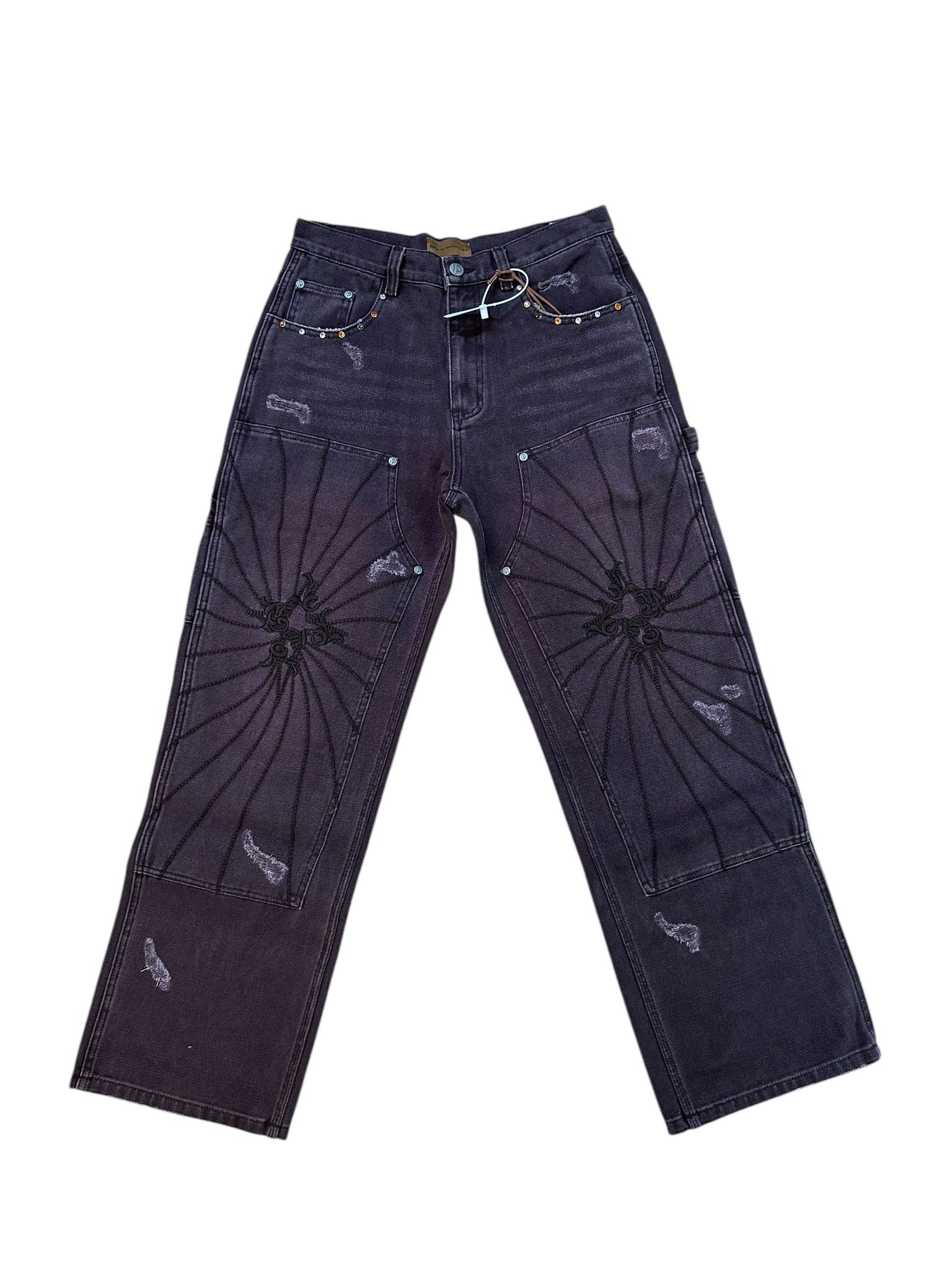 Birth of Royal Child Fading Cargo Denim Jeans "Purple"