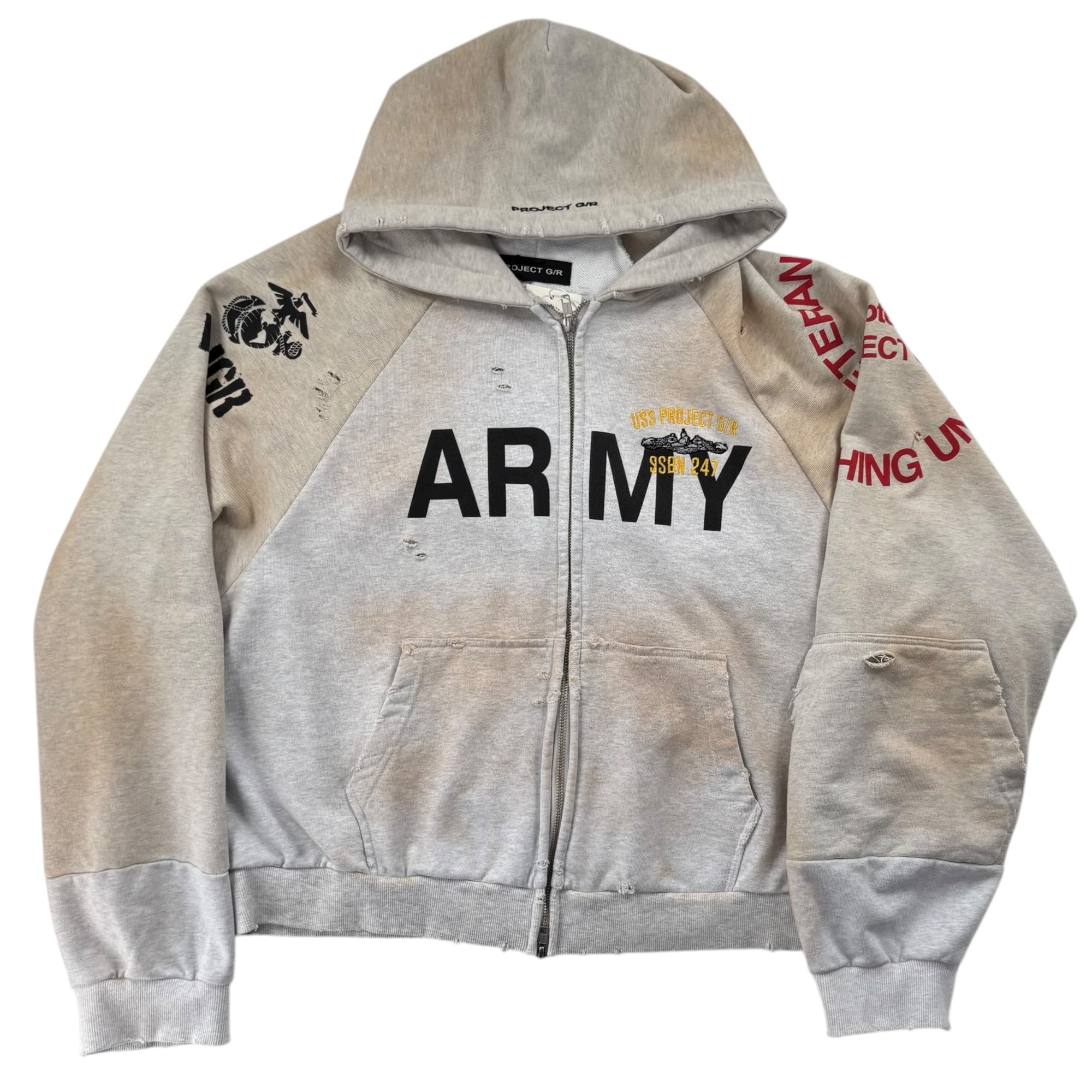Project G/R Reconstructed Zip Up Hoodie &quot;Grey&quot;