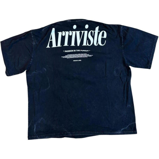 Arriviste Logo Tee "Black Washed"