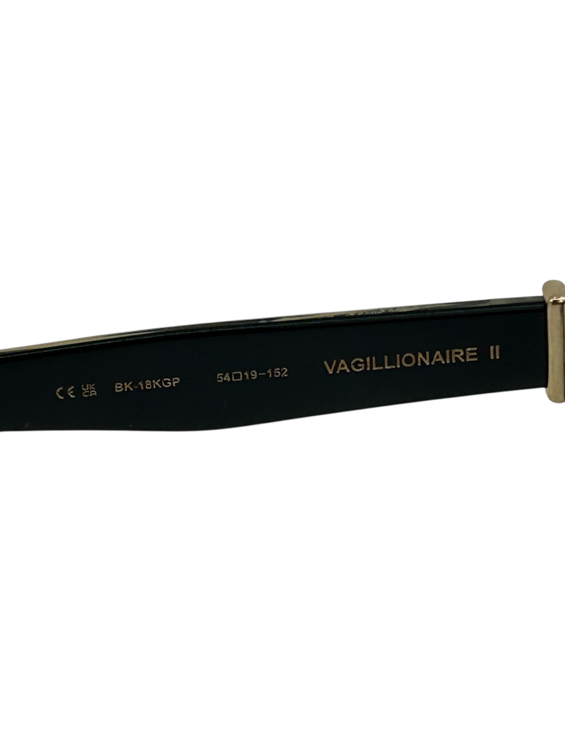 Chrome Hearts Vagillionaire II Glasses Black Gold Accents