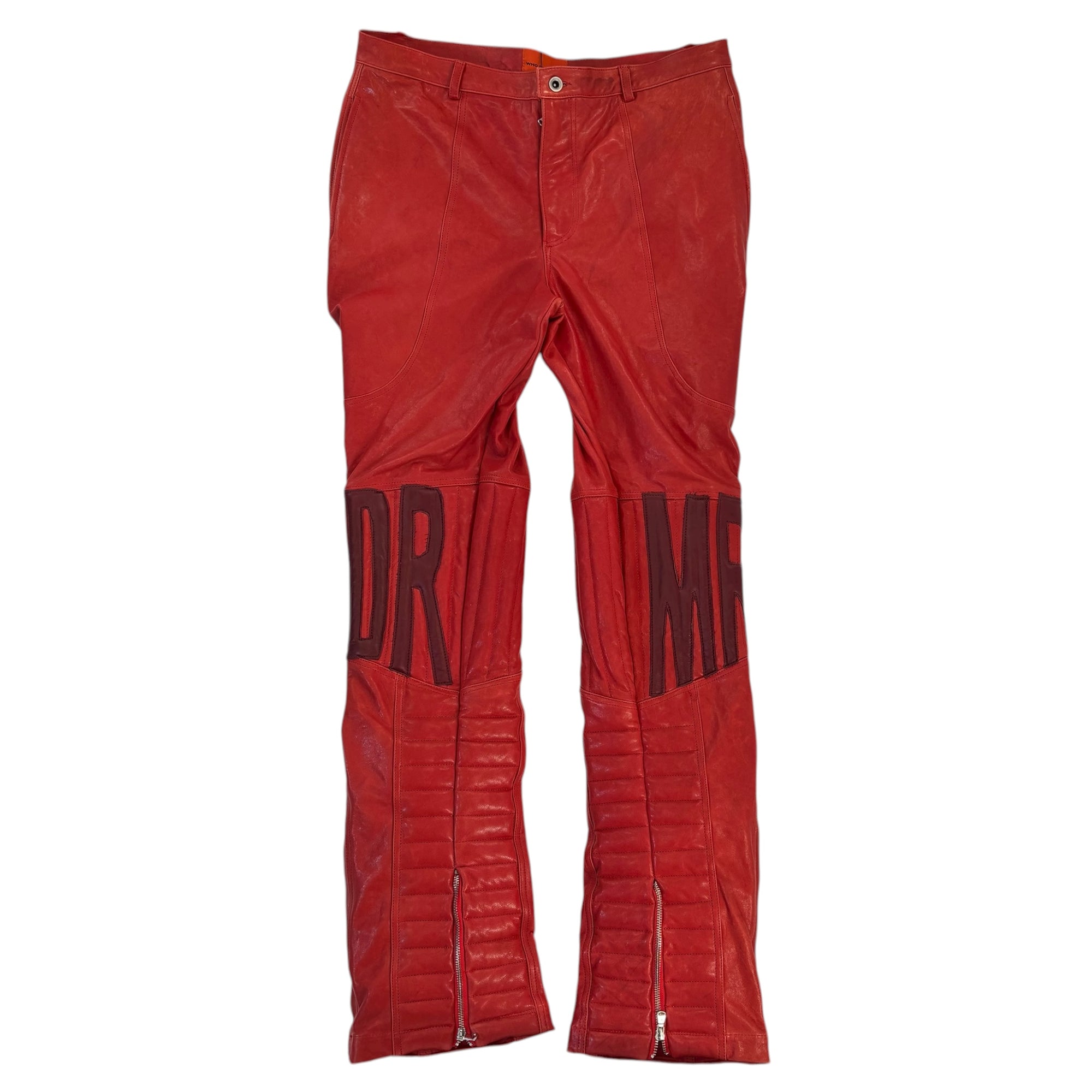 Who Decides War Leather Flared Jeans &quot;Red&quot;