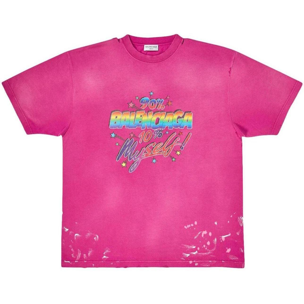 Balenciaga Women's 90/10 Large Fit Vintage T-Shirt Dark Pink
