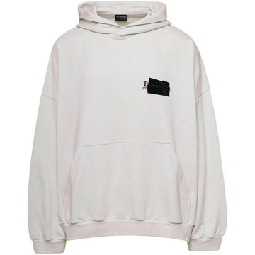 Balenciaga logo Tape Hoodie "White" - Lightly Worn