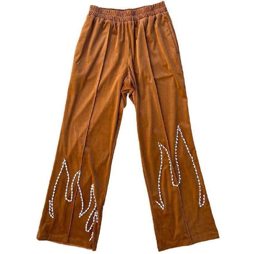 Birth Of Royal Child Flame Pearl Velvet Pant