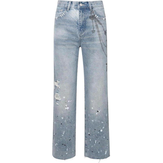 Birth of Royal Child Printed Cross Jeans "Blue"