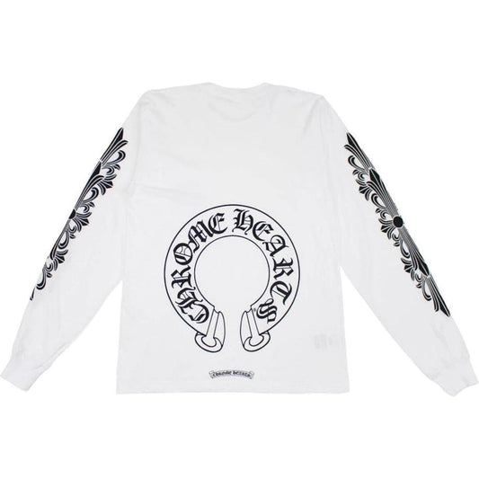 Chrome Hearts Floral Horseshoe L/S T-shirt White