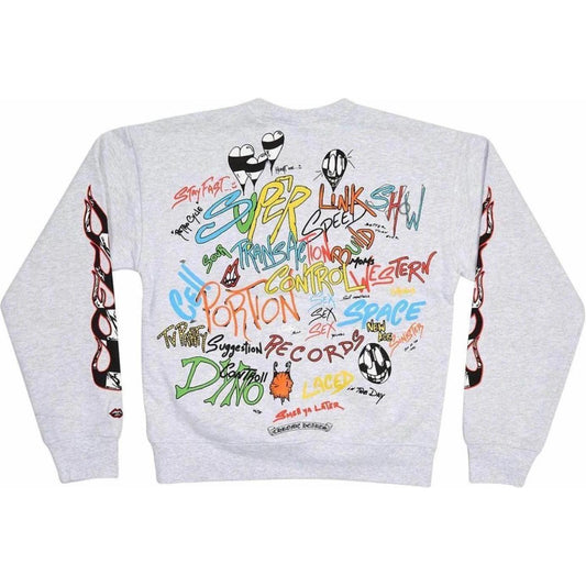 Chrome Hearts Matty Boy Brain Crewneck Heather Grey - Lightly Worn