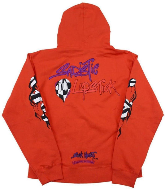 Chrome Hearts Matty Boy Sadistic Lipstick Hoodie Red