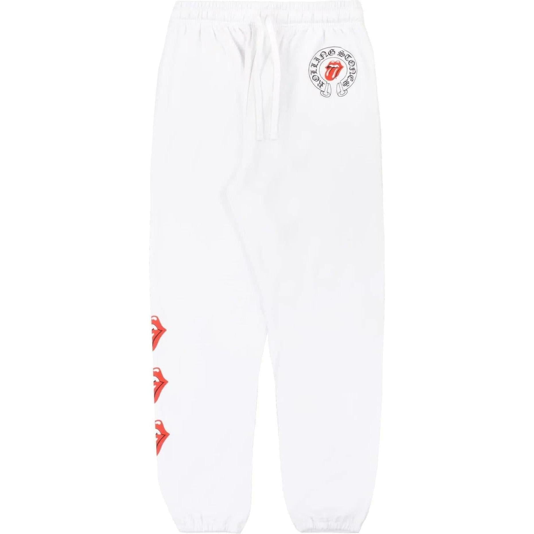 Chrome Hearts Rolling Stones Sweatpants White