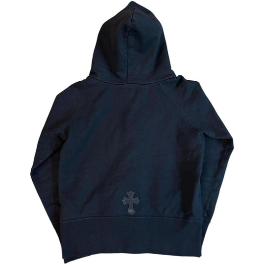 Chrome Hearts Single Leather Patch Zip Up Hoodie Black