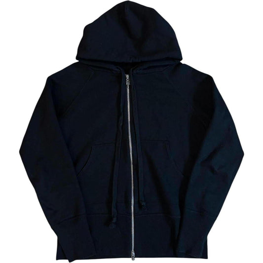 Chrome Hearts Single Leather Patch Zip Up Hoodie Black