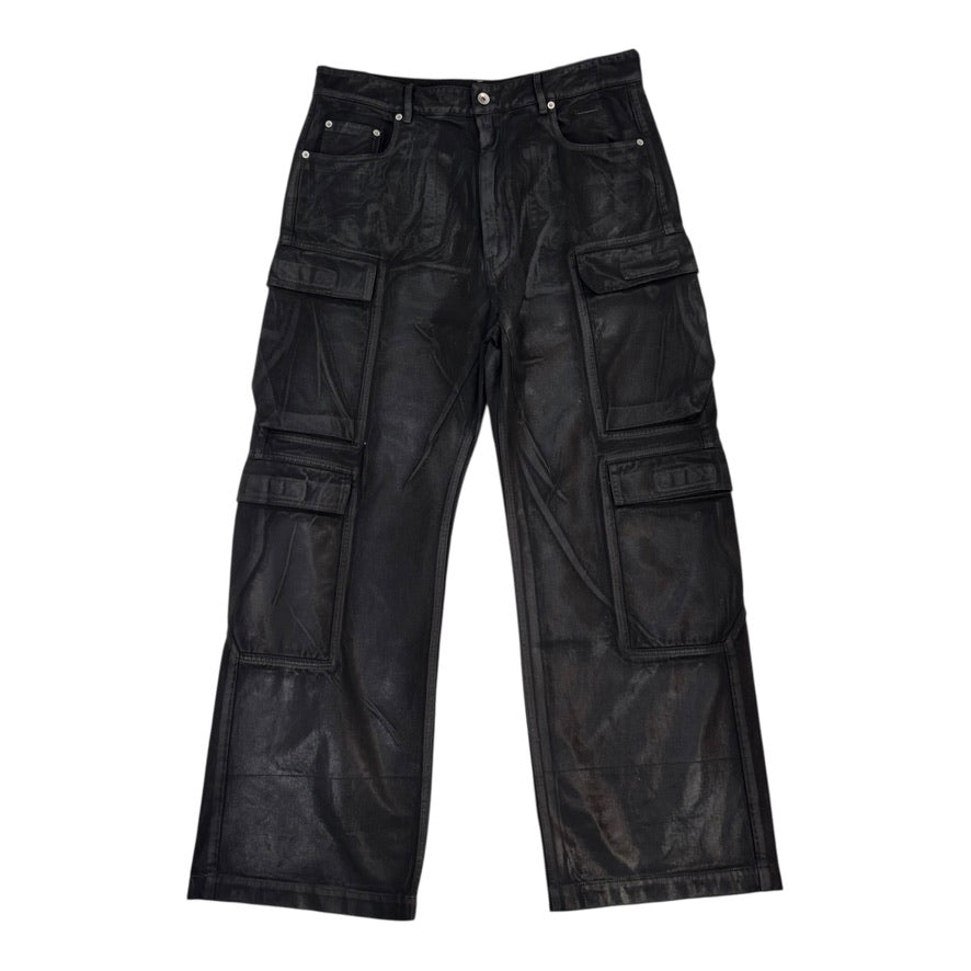 Rick Owens DRKSHDW Double Cargo Jeans Black Waxed