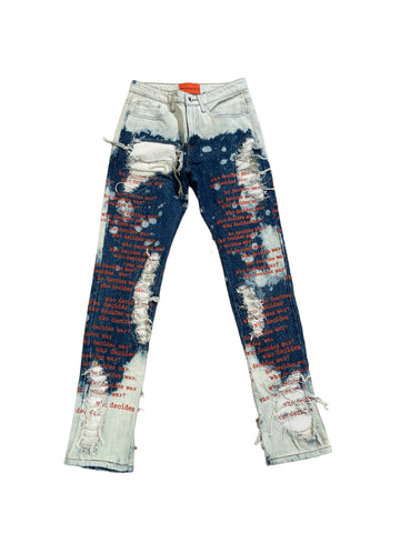 Who Decides War Bleached Knitted Jeans