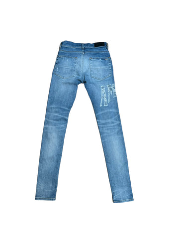 Amiri Distressed Logo Jeans "Light Wash" (Pre-Owned)