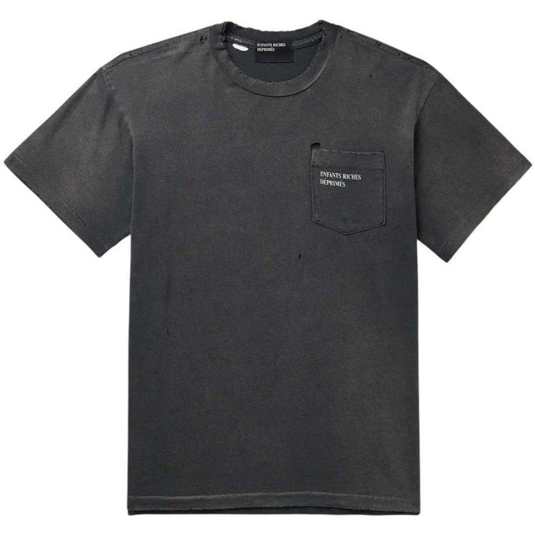 ERD Thrashed Classic Logo Pocket Tee "Grey" - Lightly Worn