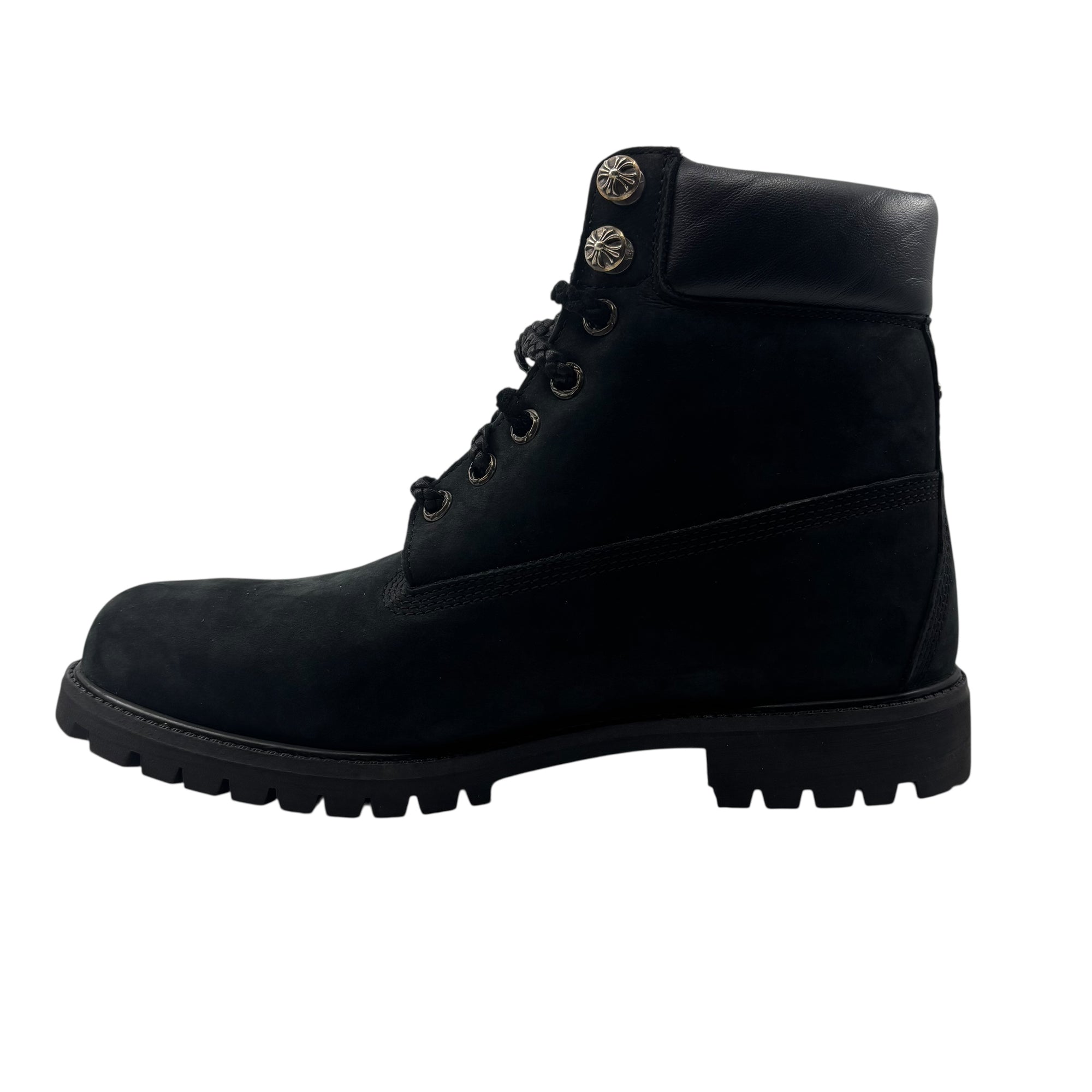 Chrome Hearts Timberland Boots With Silver Hardware Black - No Box