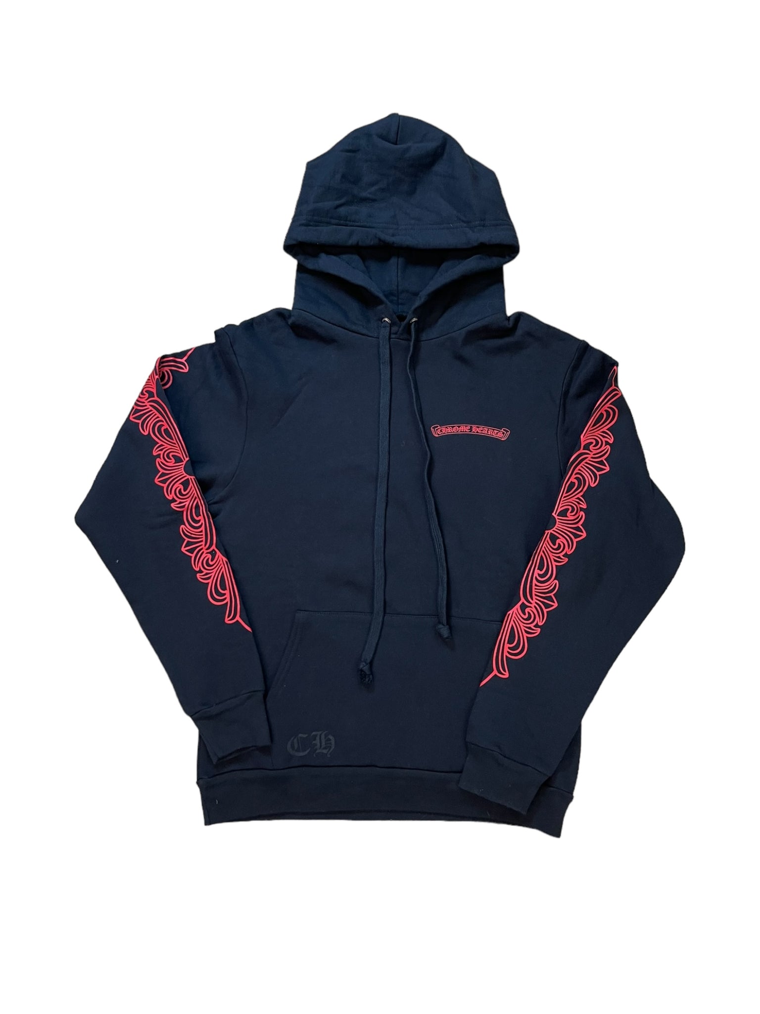 Chrome Hearts Horseshoe Red Floral Hoodie "Black"