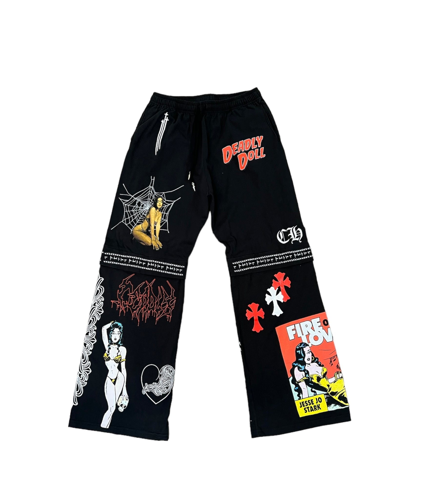Chrome Hearts Deadly Doll Sweatpants "Black/ Multicolor" (Pre-Owned)