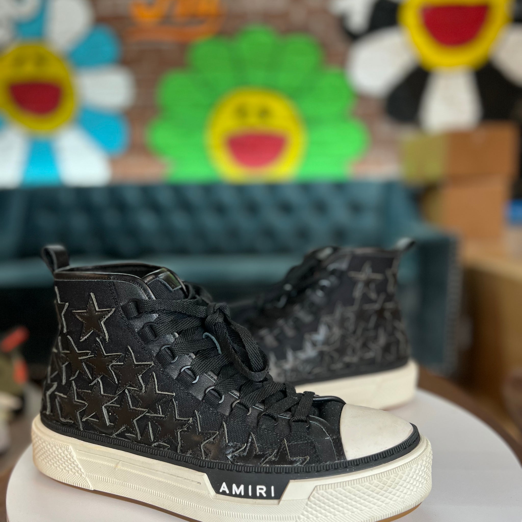 Amiri Stars Court High Sneaker "Black" (Pre-Owned/No Box)