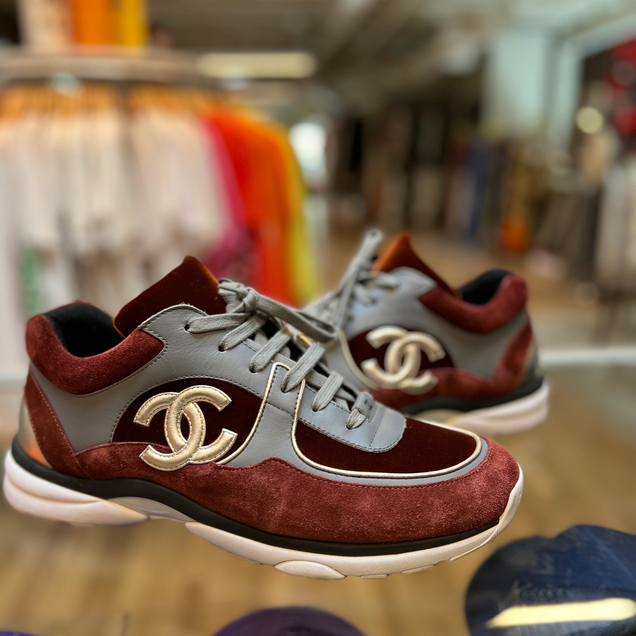 Chanel Trainer "Burgundy" (Pre-Owned/No Box)