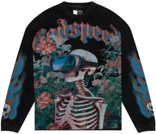Godspeed Vision Flowers Longsleeve Tee "Washed Black"