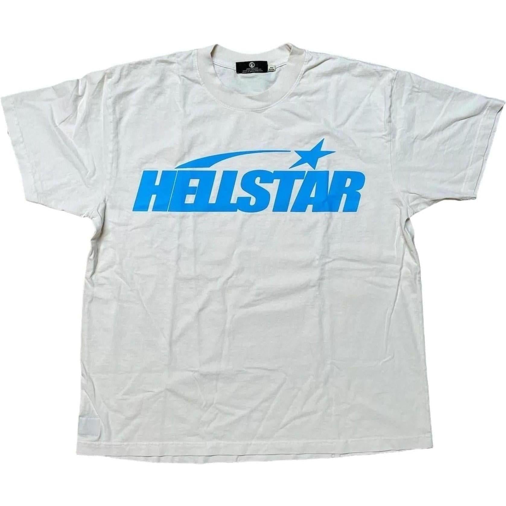 Hellstar T-Shirt Regular Print "Cream/Blue"