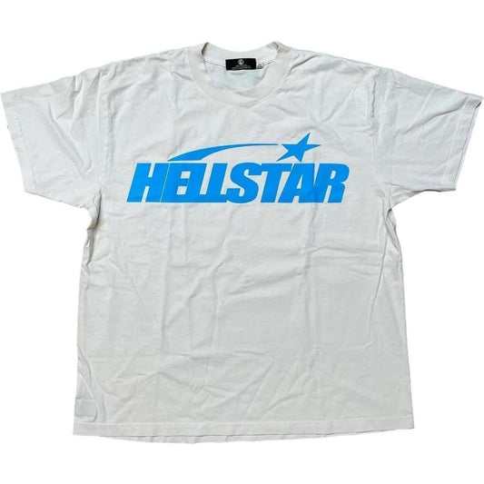 Hellstar T-Shirt Regular Print "Cream/Blue"