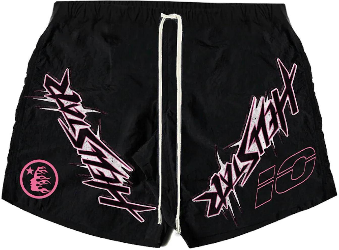 Hellstar Waxed Nylon Athletic Shorts Black