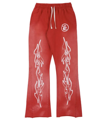 Hellstar Flare Sweatpants "Red"