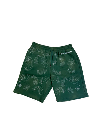 Retrovert Paisley Shorts "Green"