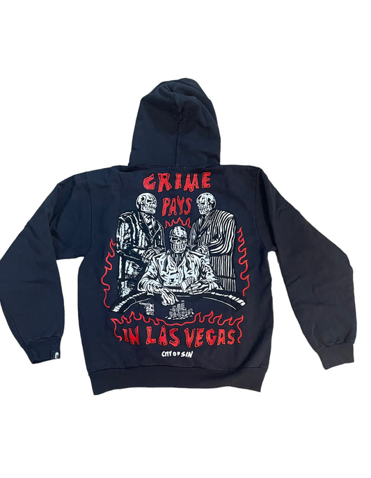 Warren Lotas Crime Pays Hoodie "Stone Washed"