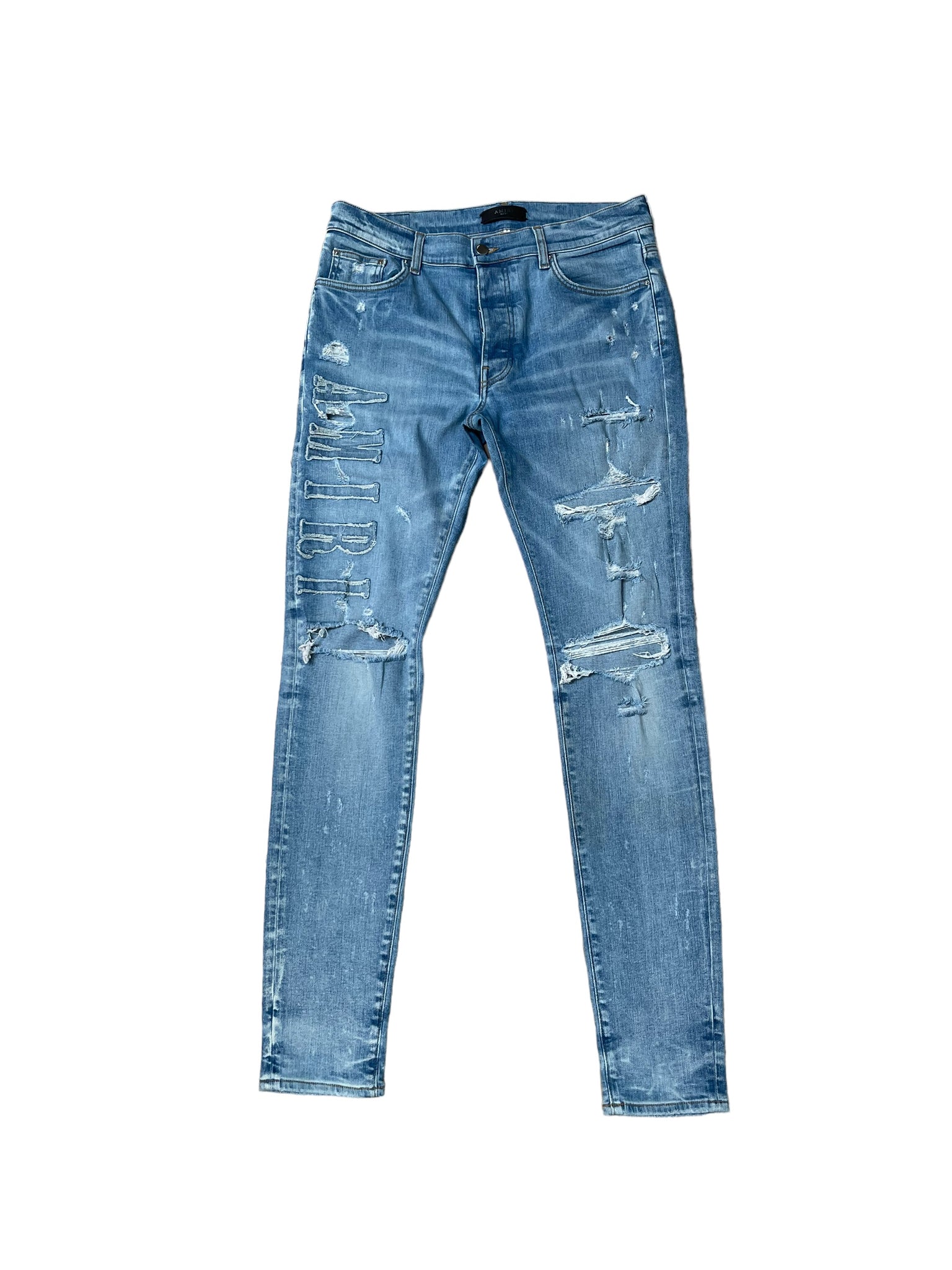 Amiri Logo Patch Jeans "Light Wash" (Pre-Owned)