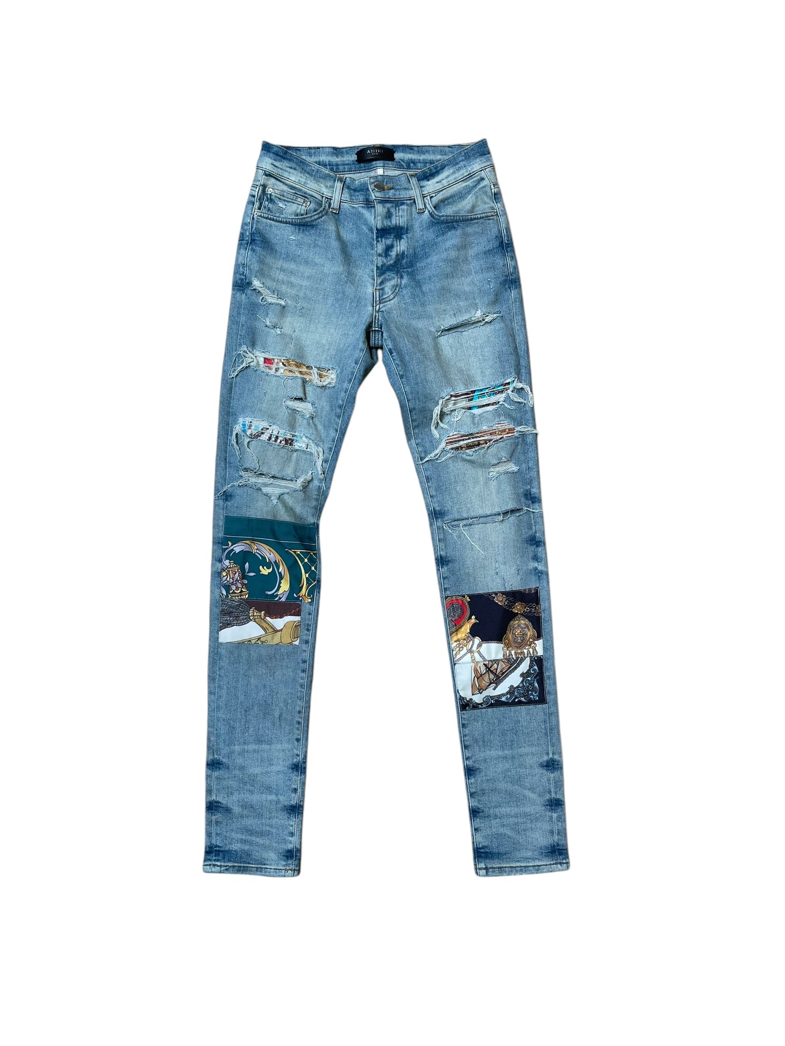Amiri MX1 Distressed Jeans "Pirate Patch"