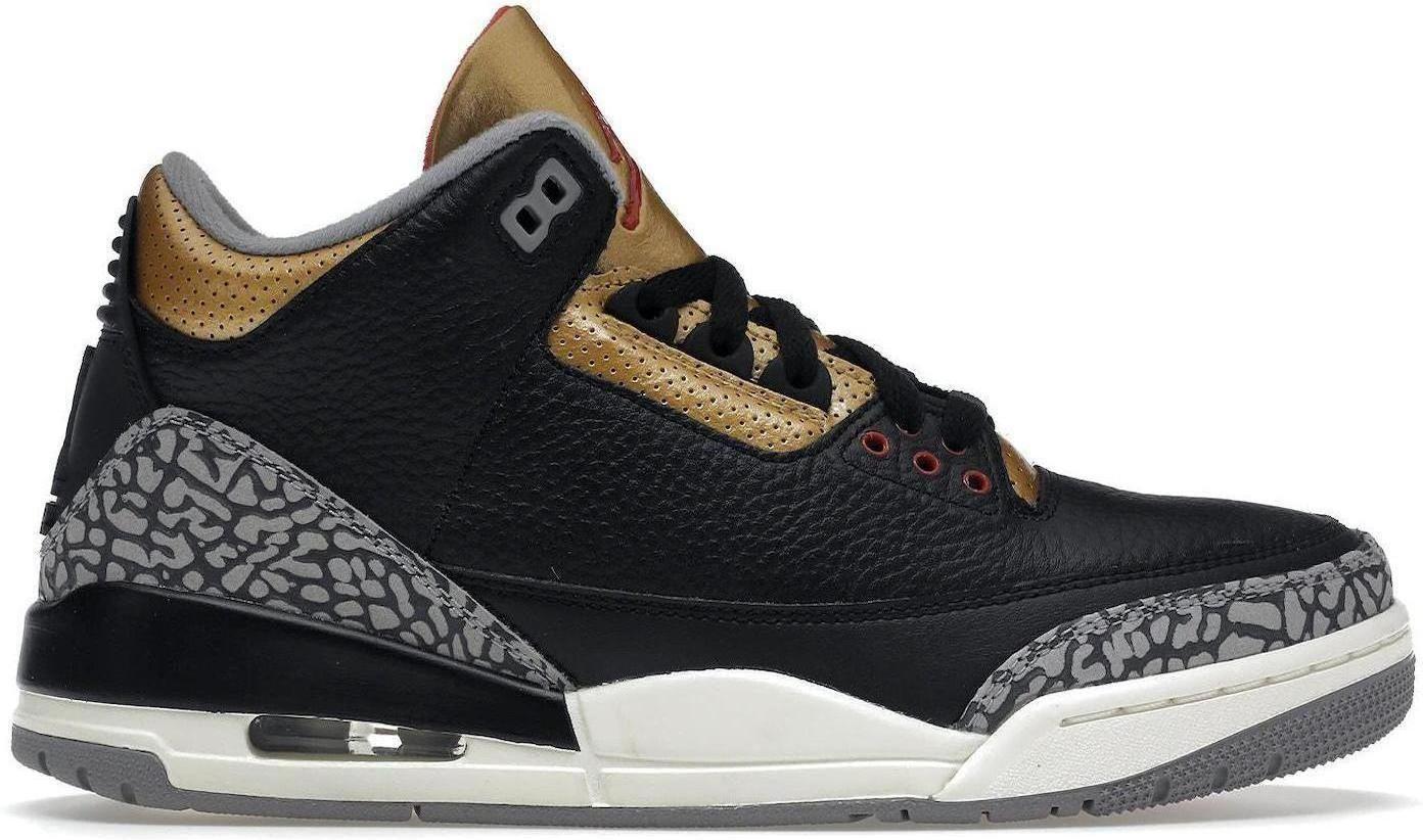 Jordan 3 Retro Black Cement Gold (Women's)